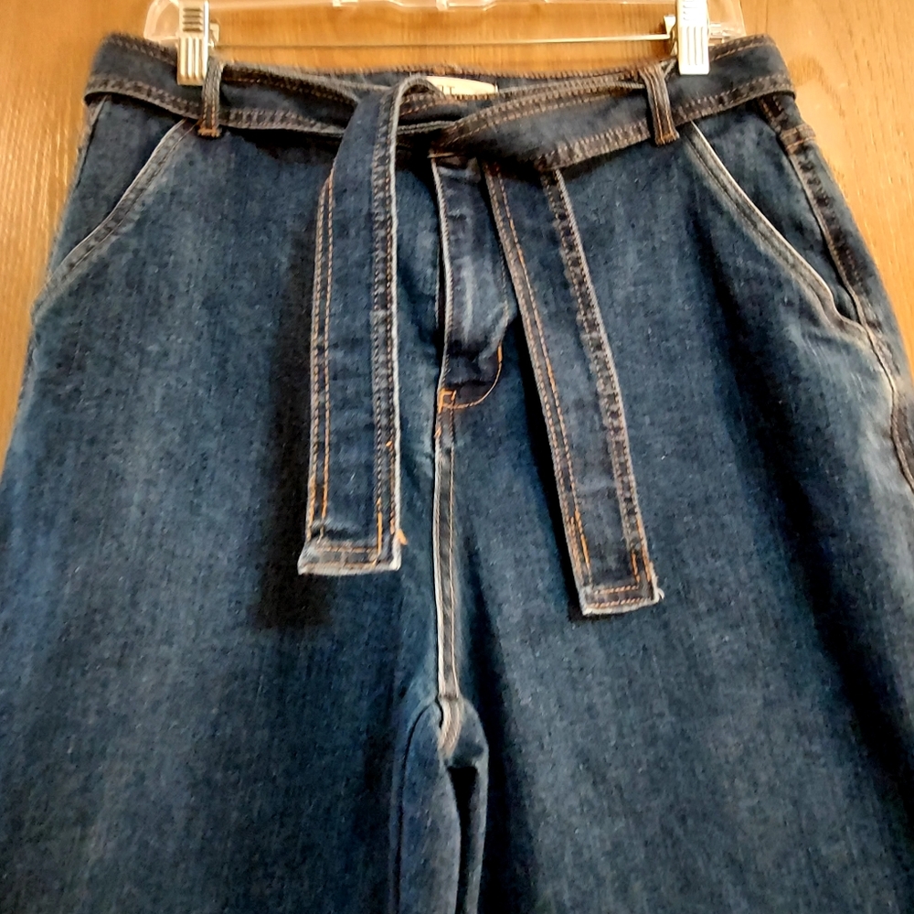 Oat New York High Rise Wide Leg Belted Jeans - Picture 2 of 6